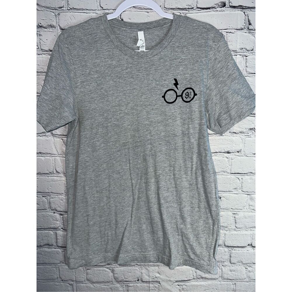 Custom Canvas Harry Potter Themed T-shirt Men’s Medium Gray Platform 9 3/4